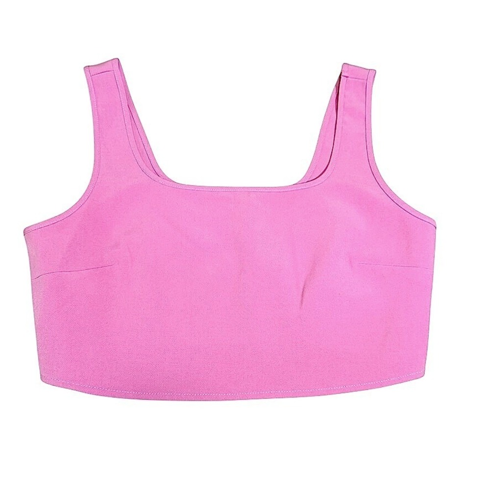 Sincerely Jules Pink Square Neck Crop Top Tank‎ Side Zip Women's Medium NWT